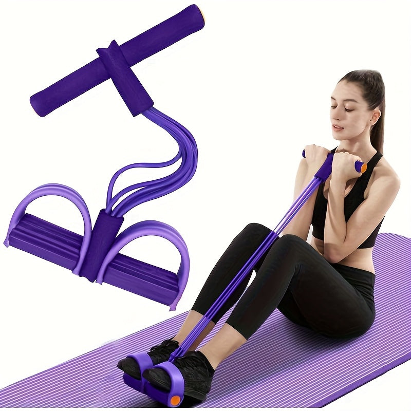 Multifunctional Resistance Bands, 6 Tubes Purple And 4 Tubes Pink Elastic Yoga Pedal Resistance Bands, PVC Resistance Band Fitness Equipment, Suitable for Abdominal/Waist/Arm/Leg Stretching Exercises