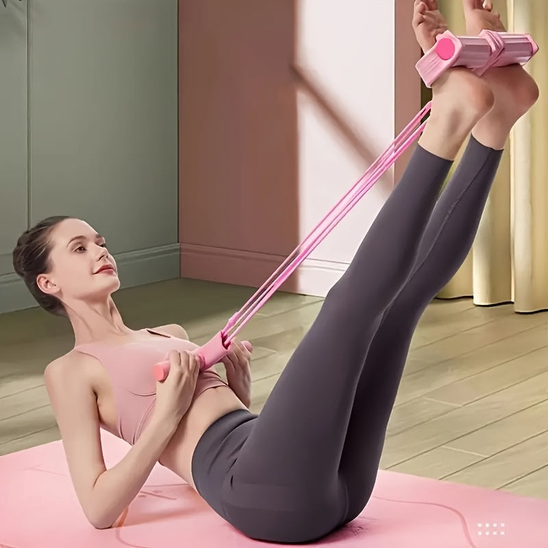 Home Gym Resistance Bands- 4 Elastic Tubes Full Body Exercises, Abdominal Exercises, Rowing and Fitness Equipment- Strength and Flexibility