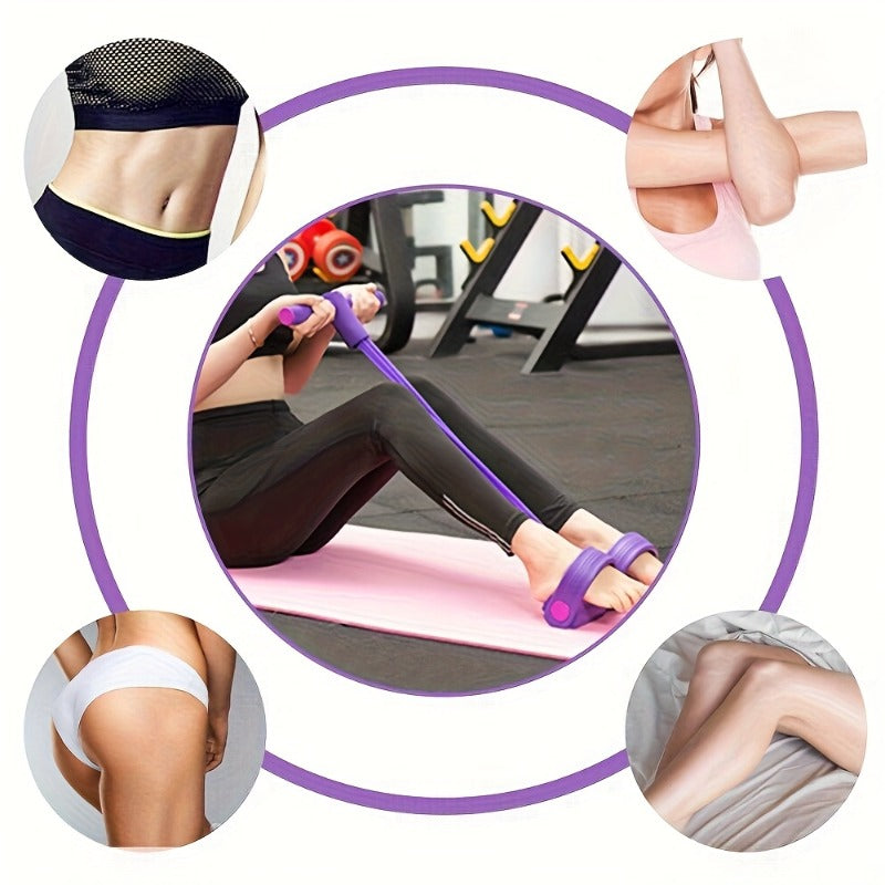 2 Pcs Pilates and Yoga Set, 8 shaped Resistance Rope + 6 tube Pedal Puller, Suitable for Sit Up, Fitness, Body Stretching, Pilates Essentials Kit for Women, Blue, Pink, Purple available, Pilates kit, fitness equipment, Home Pilates Kit, Workout Sets