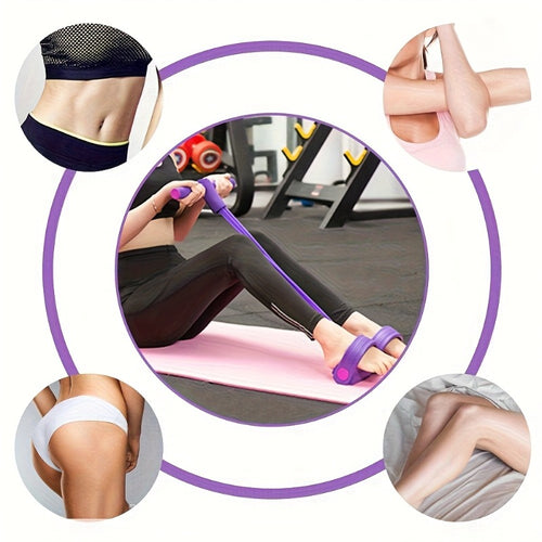 2 Pcs Pilates and Yoga Set, 8 shaped Resistance Rope + 6 tube Pedal Puller, Suitable for Sit Up, Fitness, Body Stretching, Pilates Essentials Kit for Women, Blue, Pink, Purple available, Pilates kit, fitness equipment, Home Pilates Kit, Workout Sets