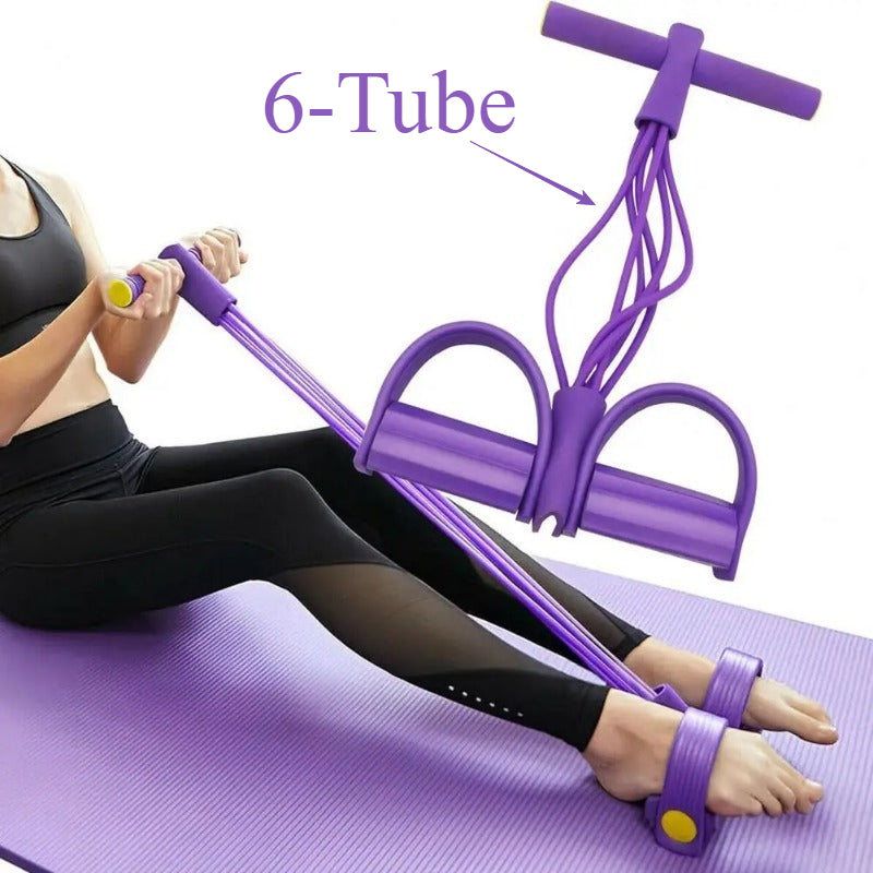 Resistance Bands with Handles for Multifunctional Yoga Sit-Ups, Suitable for Both Men And Women. This Foot Pedal Resistance Trainer Features Six Strands of Thickened Rope, Designed for Effective Abdominal Workouts