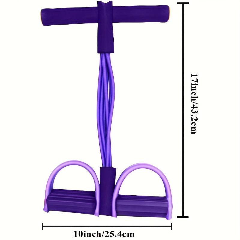 Multifunctional Resistance Bands, 6 Tubes Purple And 4 Tubes Pink Elastic Yoga Pedal Resistance Bands, PVC Resistance Band Fitness Equipment, Suitable for Abdominal/Waist/Arm/Leg Stretching Exercises