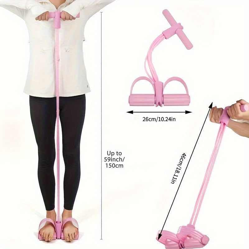 Multifunctional Resistance Bands, 6 Tubes Purple And 4 Tubes Pink Elastic Yoga Pedal Resistance Bands, PVC Resistance Band Fitness Equipment, Suitable for Abdominal/Waist/Arm/Leg Stretching Exercises